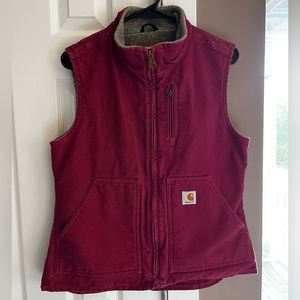 Carhartt Vest NWOT WOMEN'S RELAXED FIT WASHED DUCK SHERPA LINED MOCK NECK VEST